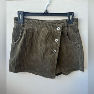 Zara Green Corduroy Skort